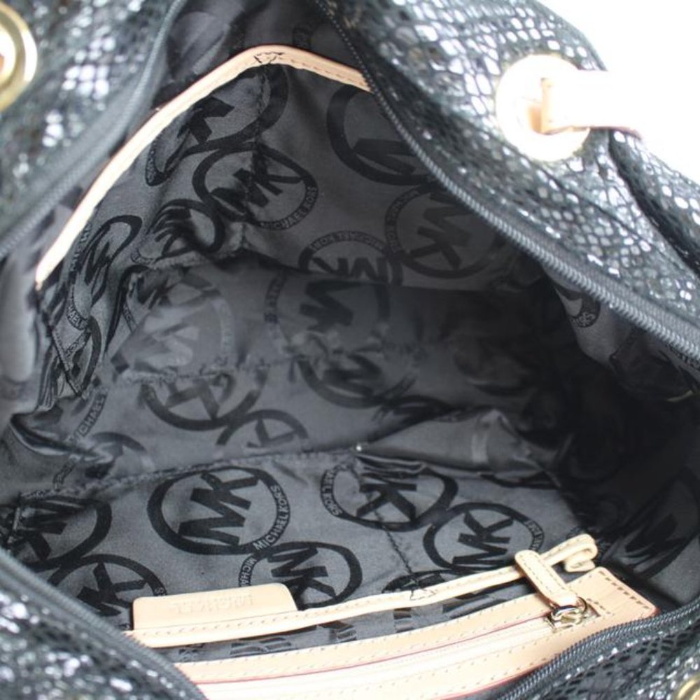 Michael Kors Black Patent Embossed Python Jet Set… - image 4